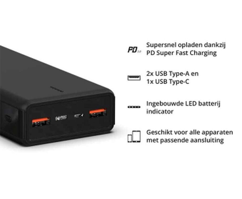Powerbank 20.000 mAh met Snelladen