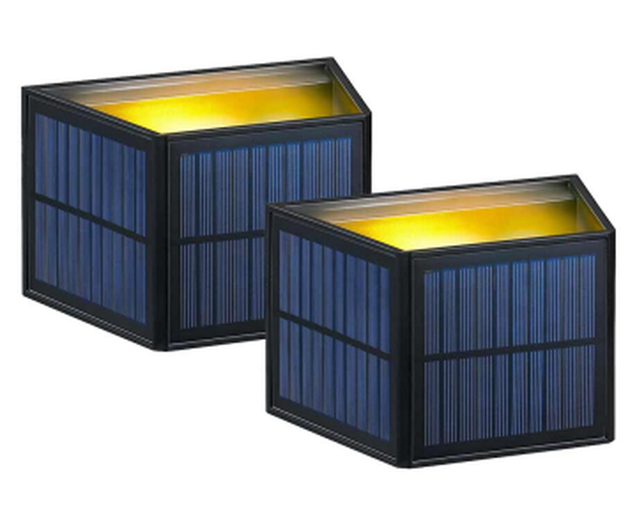 Up Down Muurlamp Met 3 Zonnepanelen - Vandaag 1+1 GRATIS!