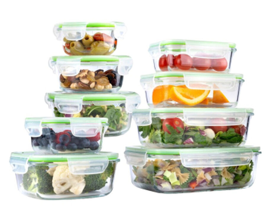 Glazen Vershoud Meal Prep Bakjes met Deksels