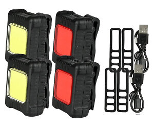 Fietsverlichting Set COB Voor- en Achterlicht USB-C Oplaadbaar