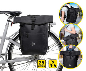 Dunlop 4-in-1 Fietsrugzak Waterdicht 25l - Van Rugzak Naar Fietstas In Eén Klik!