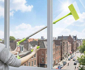 Lange Raamwisser Met Vouwbare Steel - Maak Vensters Eenvoudig Schoon!
