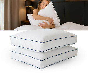2-PACK Hotel Boxkussens - Met 100% Perkal Katoenen Tijk!